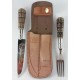 Juego de cuchillo y tenedor ,vaina de cuero