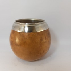 Porongo chato emboquillado en alpaca ancha