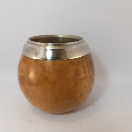 Porongo chato emboquillado en alpaca ancha