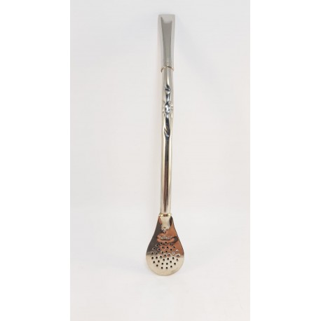 Bombilla en alpaca cincelada artesanal