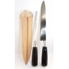 Conjunto de cuchillo 24cm con chaira y vaina de cuero
