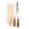 Conjunto de cuchillo de 22cm con chaira y vaina de cuero