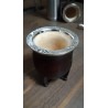 Mate de vuelo forrado en cuero emboquillado en acero sincelado