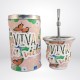 Conjunto de mate de vidrio yerbera y bombilla Frida