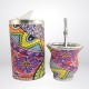 Conjunto de mate de vidrio yerbera y bombilla Frida