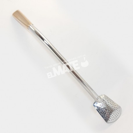 Bombilla en alpaca y baño de oro